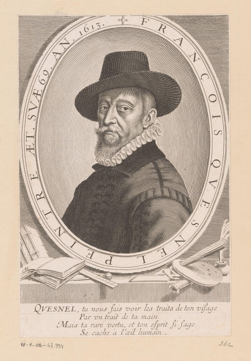 Porträtt av François Quesnel av Michel Lasne