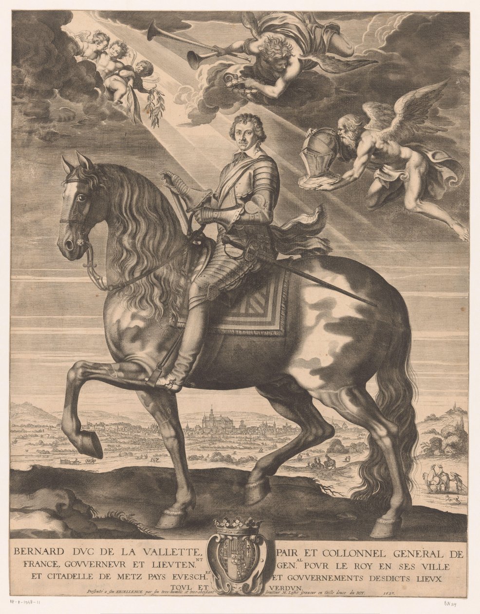 Ridsporträtt av Bernard de Foix de la Valette, hertig av Epernon av Michel Lasne