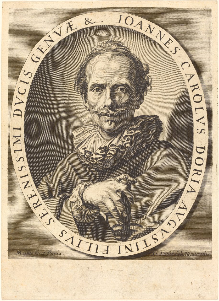 Jean Charles Doria av Michel Lasne after Simon Vouet