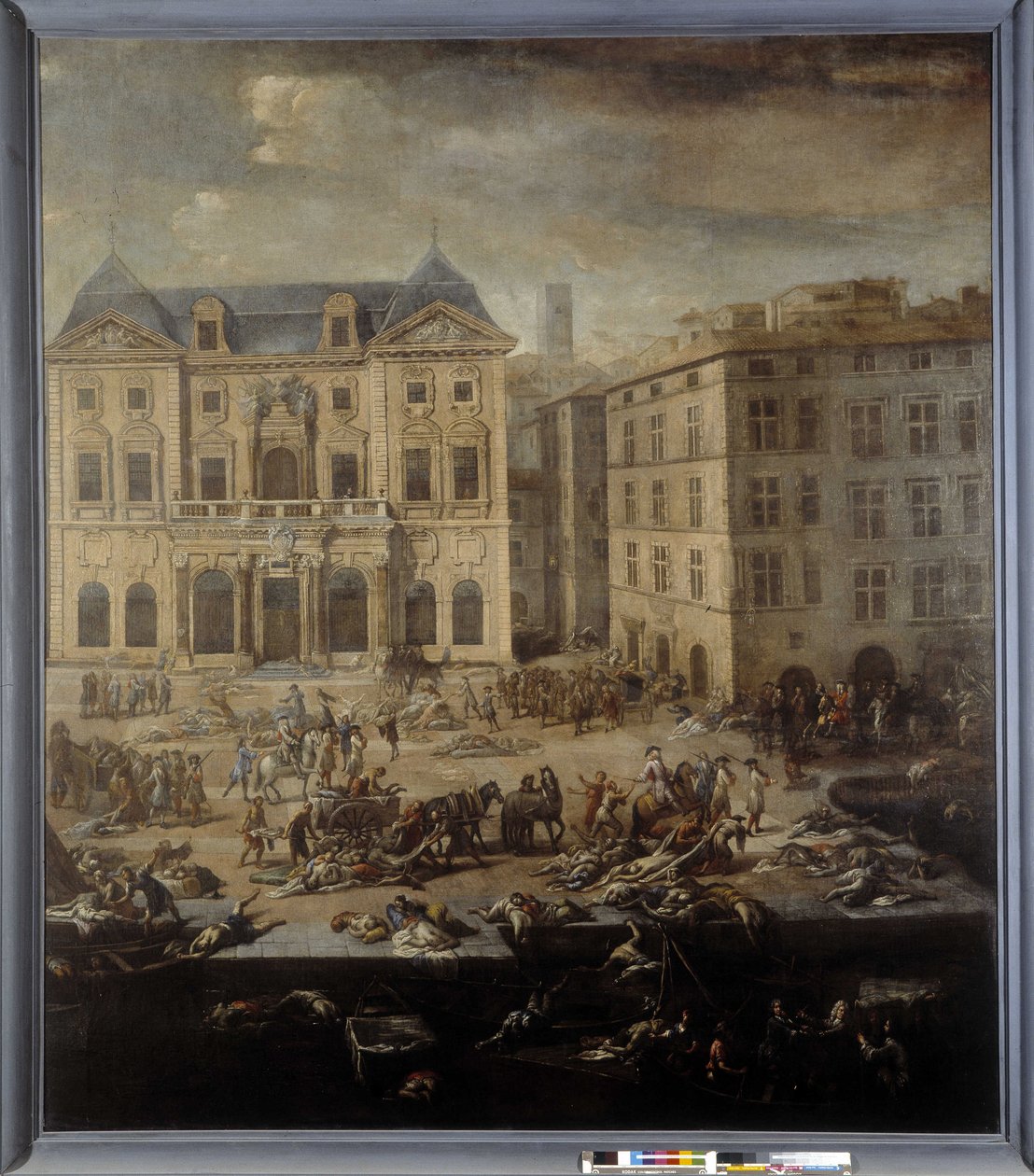 Utsikt över rådhuset (i Marseille) under pesten 1720 av Michel Serre