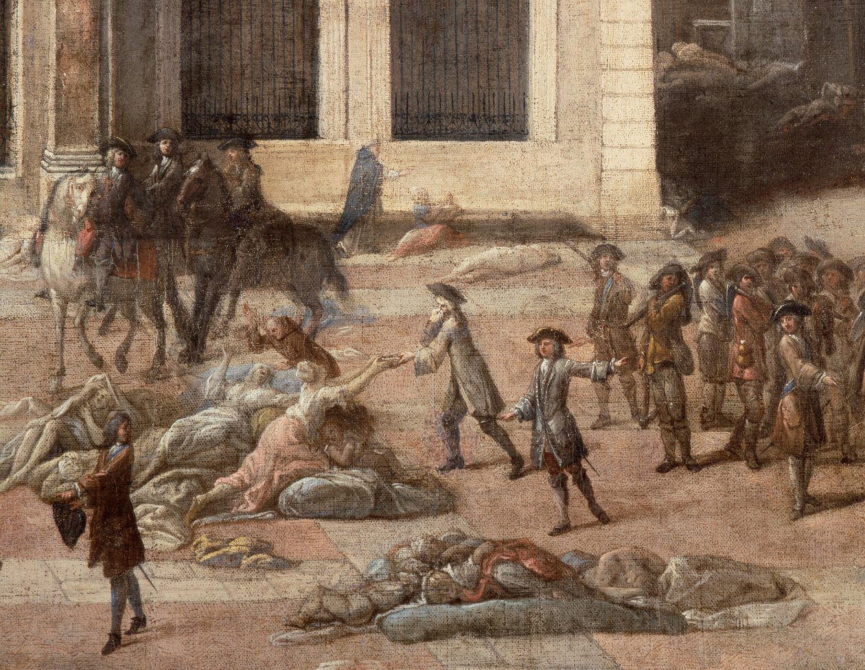 Utsikt över rådhuset (i Marseille) under pesten 1720 av Michel Serre