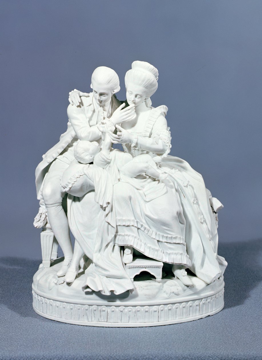 De lyckliga föräldrarna, Meissen, ca 1770 (porslin) av Michel Victor Acier