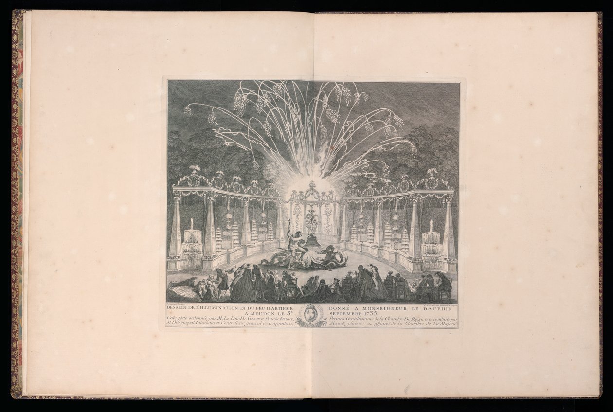 Design av belysningen och fyrverkerierna tillägnat His Grace the Dauphin i Meudon, 3 september 1735 av Michel de Bonneval