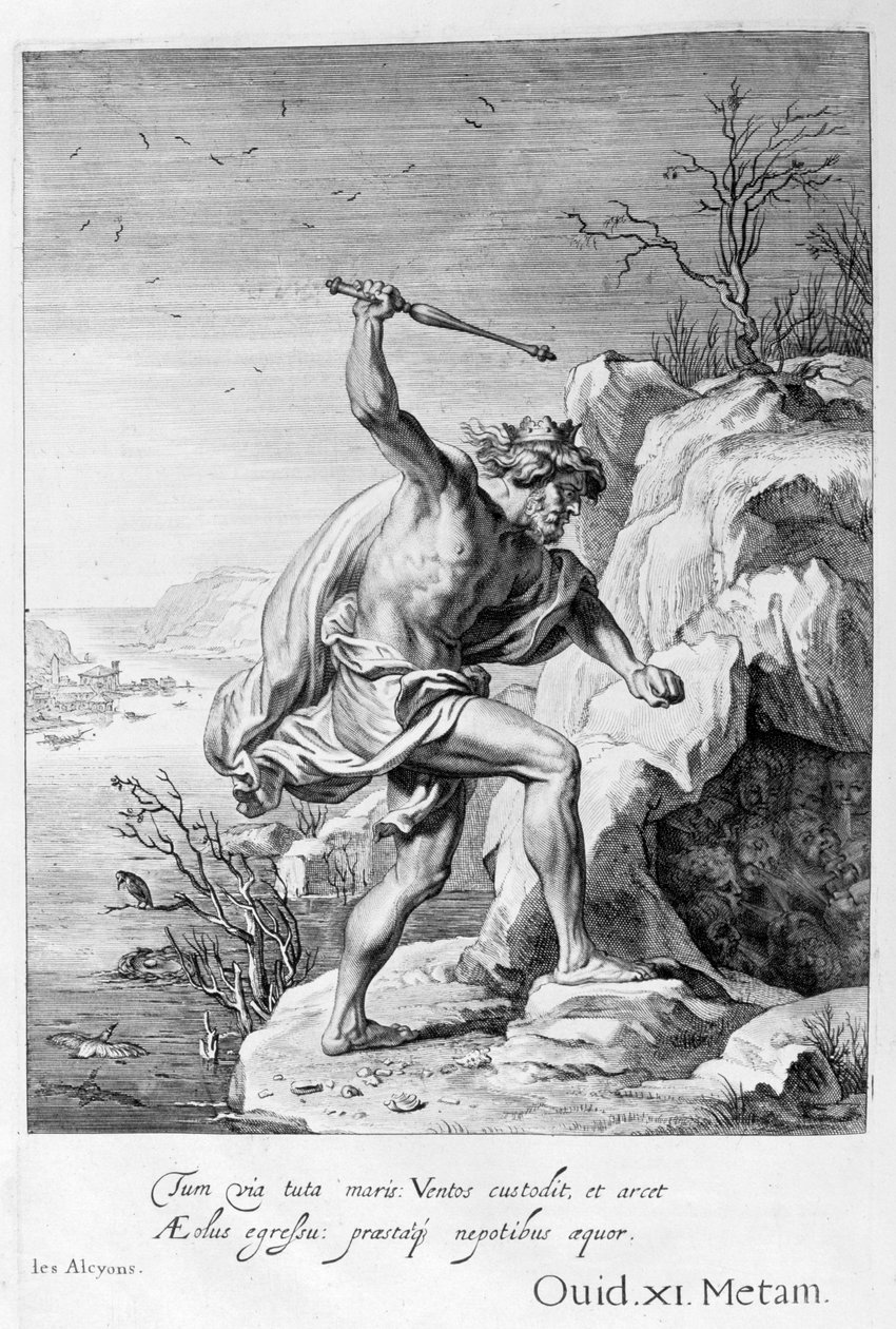 Alcyone och Ceyx förvandlades till fåglar, 1655 av Michel de Marolles