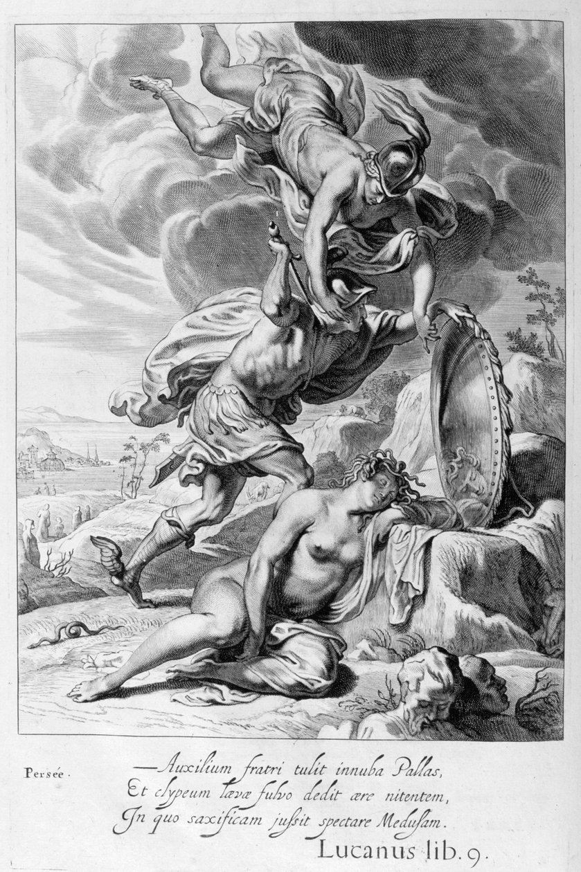 Perseus skär av Medusas huvud, 1655 av Michel de Marolles