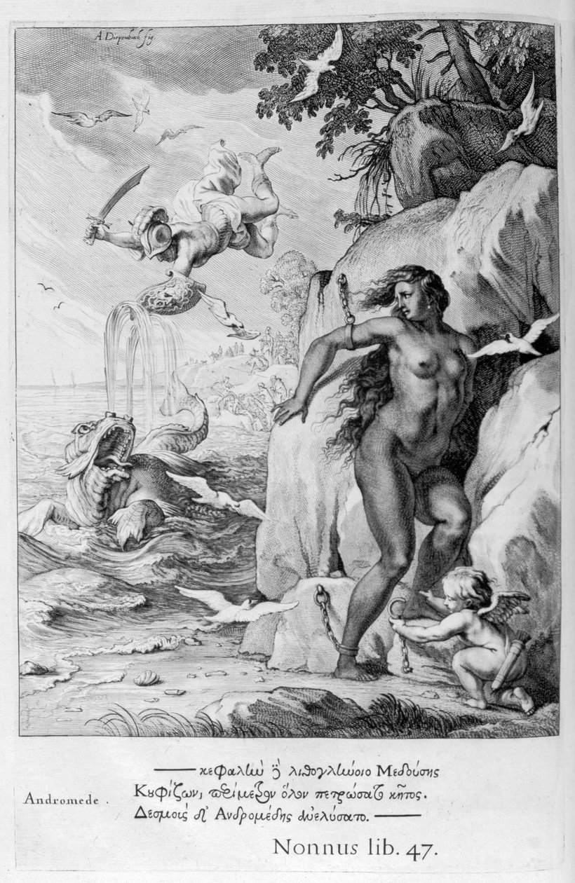Perseus befriar Andromeda från sjömonstret, 1655 av Michel de Marolles