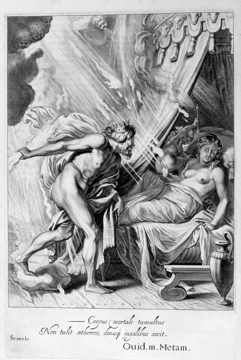 Semele förtärs av Jupiters eld, 1655 av Michel de Marolles