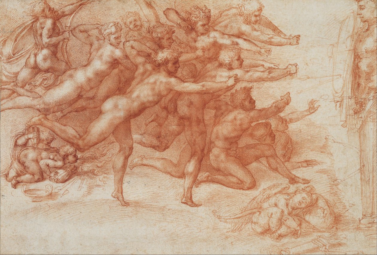 Archers shooting at a herm av Michelangelo Buonarroti