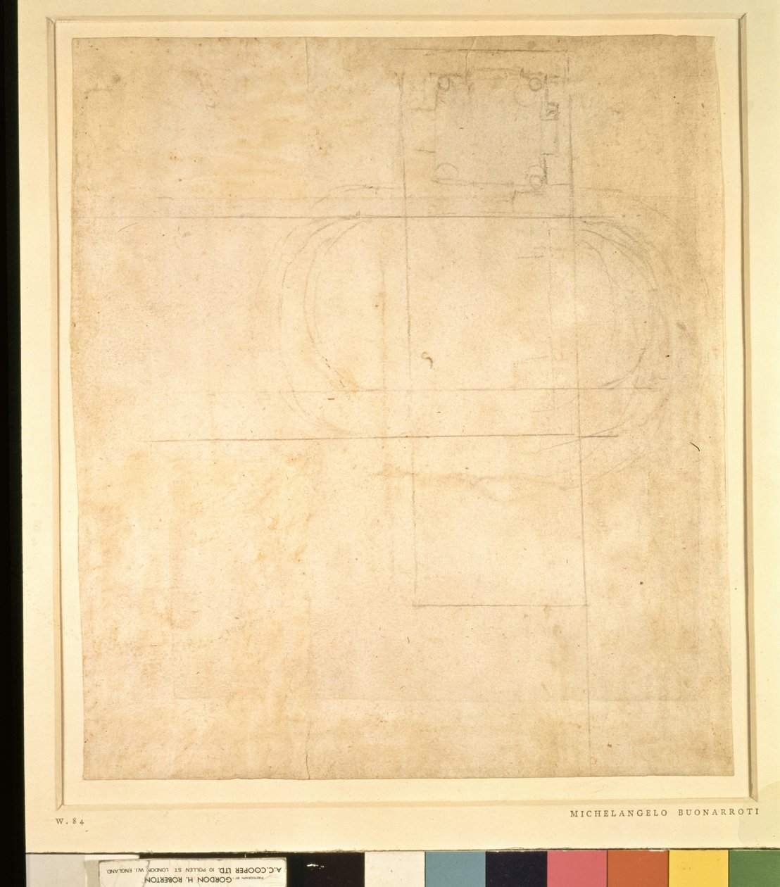 Arkitektonisk ritning av Michelangelo Buonarroti