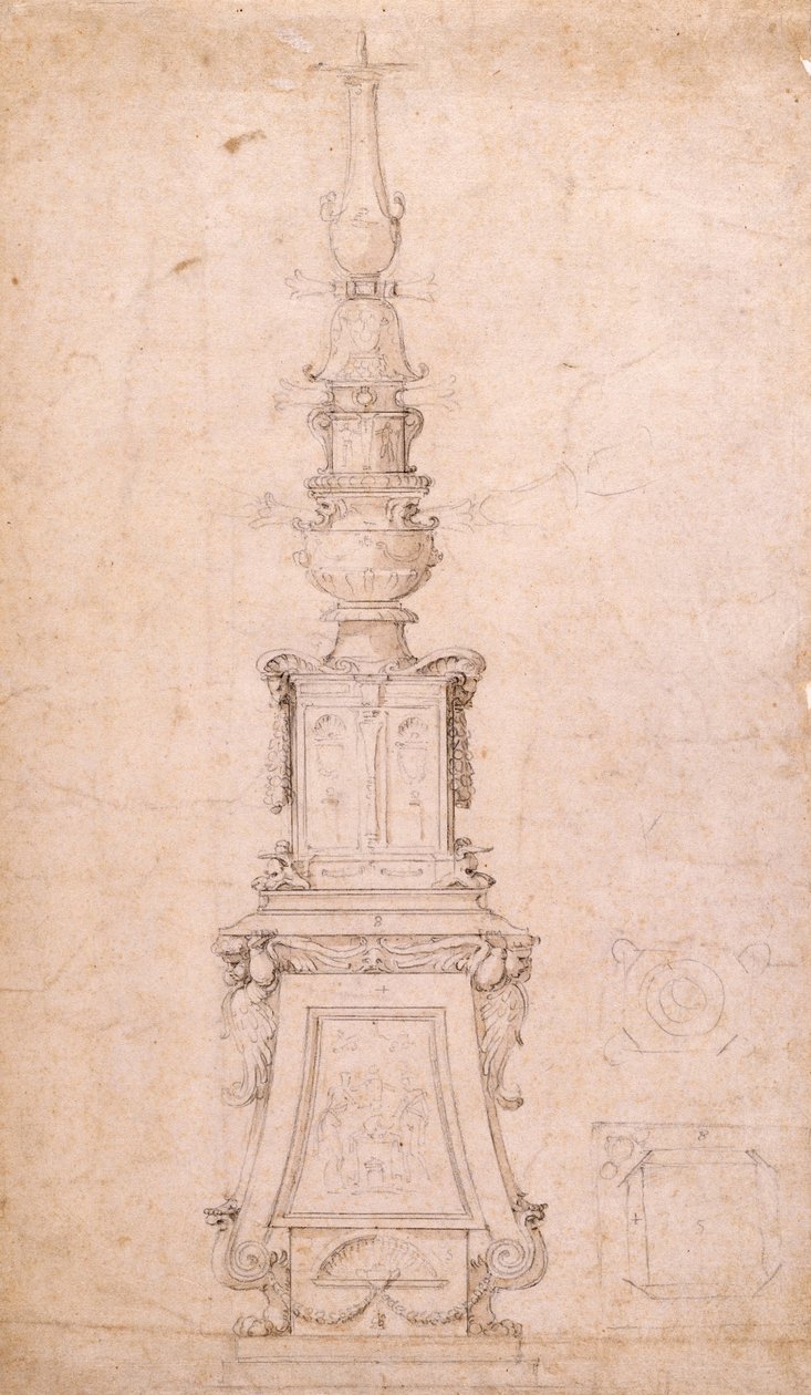 Design for a Candelabrum av Michelangelo Buonarroti