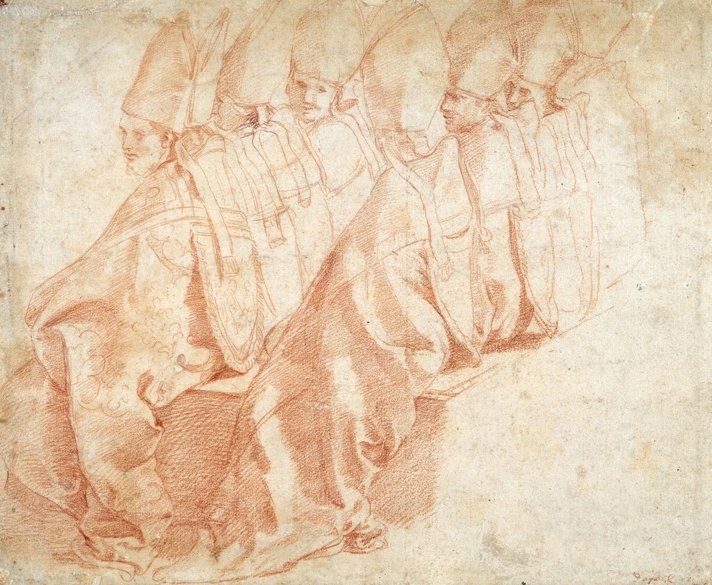 Eight Seated Bishops av Michelangelo Buonarroti