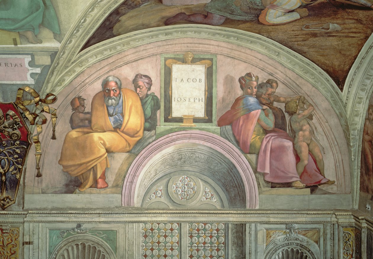 Jakob och Josef, Sixtinska kapellet av Michelangelo Buonarroti