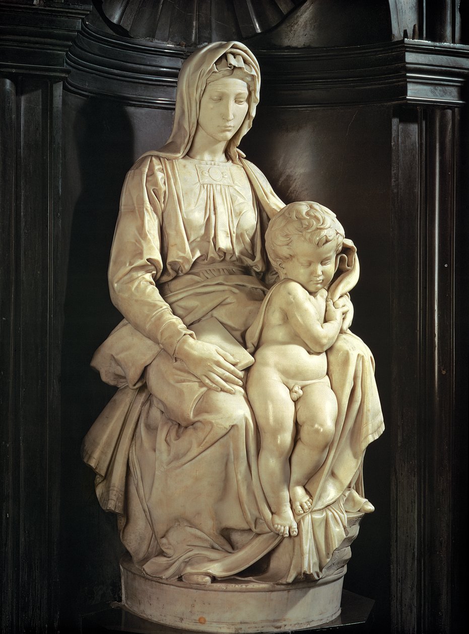 Madonna med barn (marmor) av Michelangelo Buonarroti