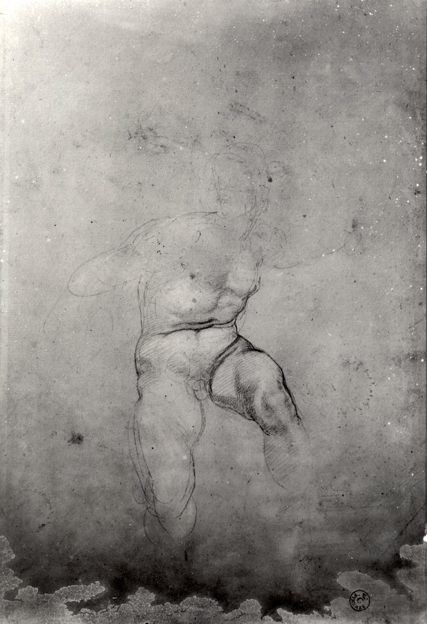 Naken man av Michelangelo Buonarroti