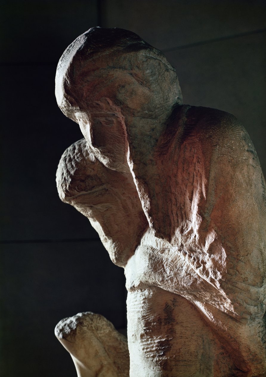 Pietà känd som Rondanini detalj av huvuden marmor av Michelangelo Buonarroti