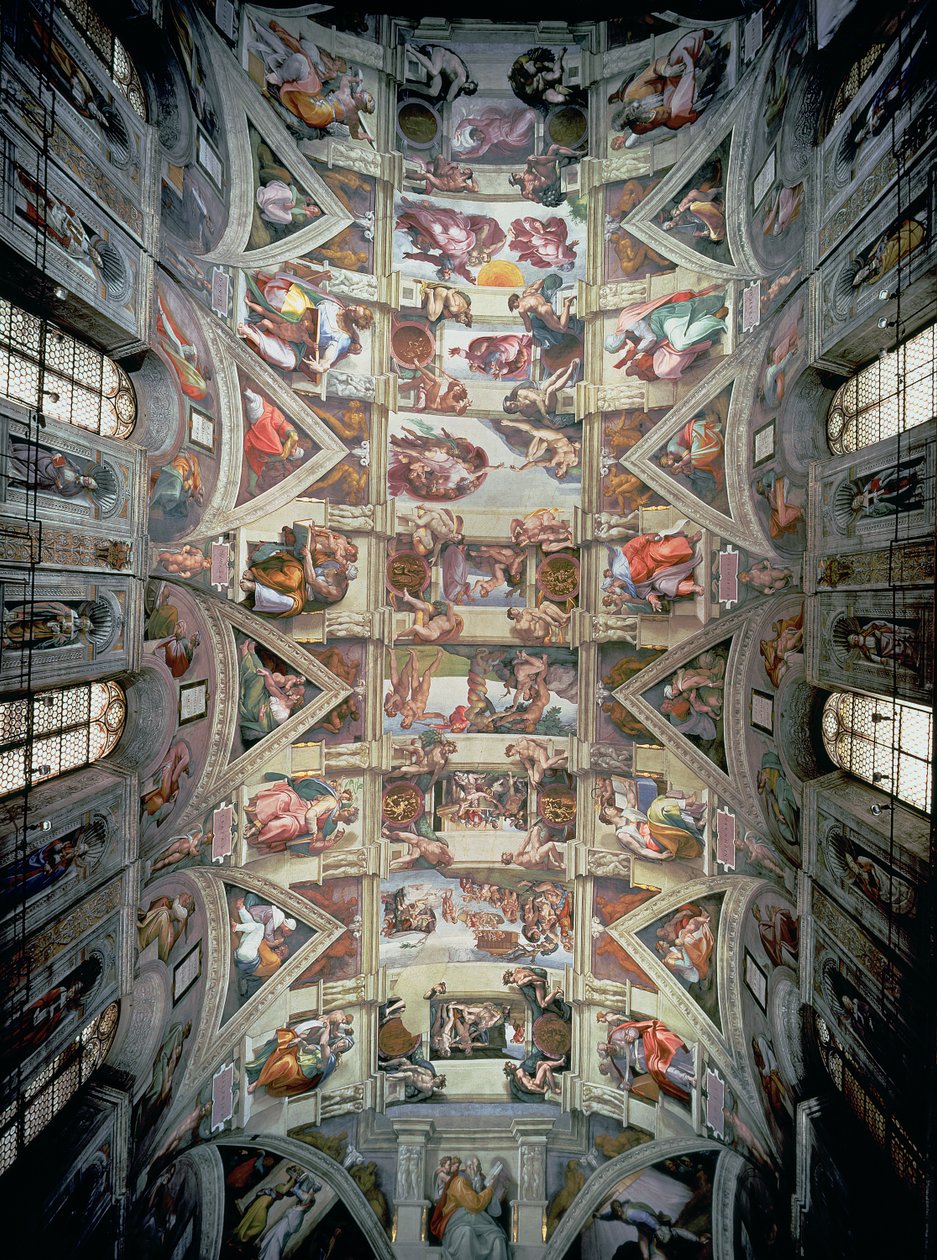 Sixtinska kapellets tak, 1508-12 (efter restaurering) av Michelangelo Buonarroti