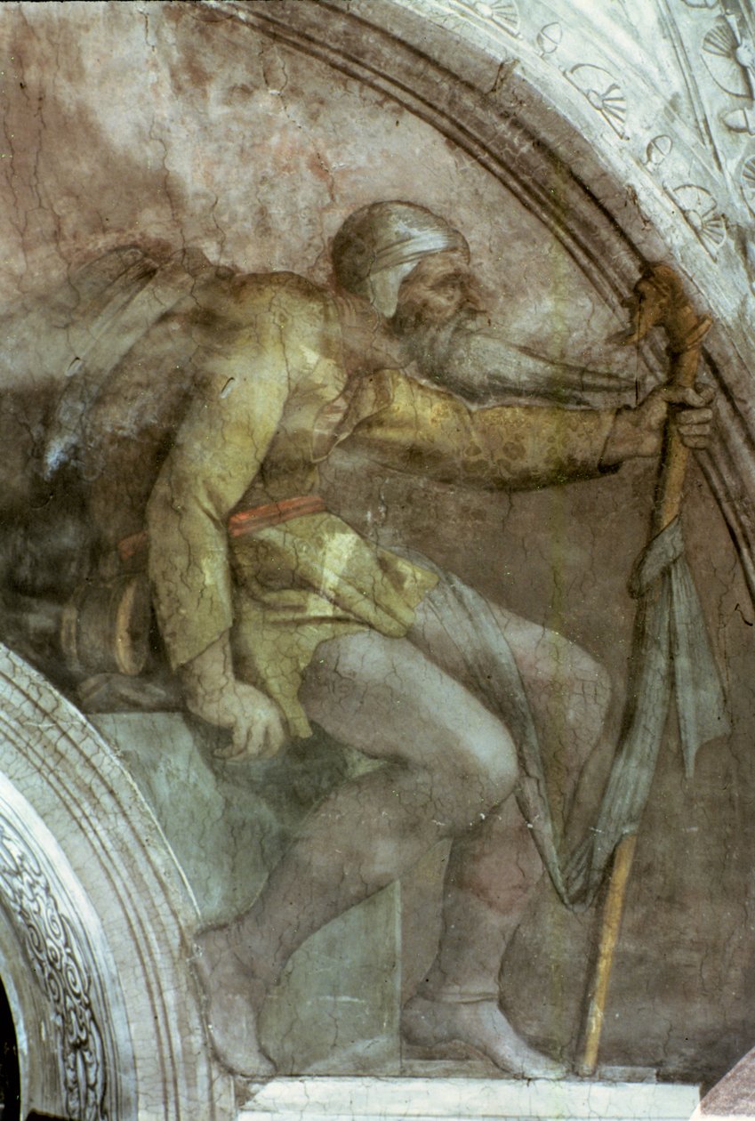 Sixtinska kapellets tak: En av Guds förfäder av Michelangelo Buonarroti