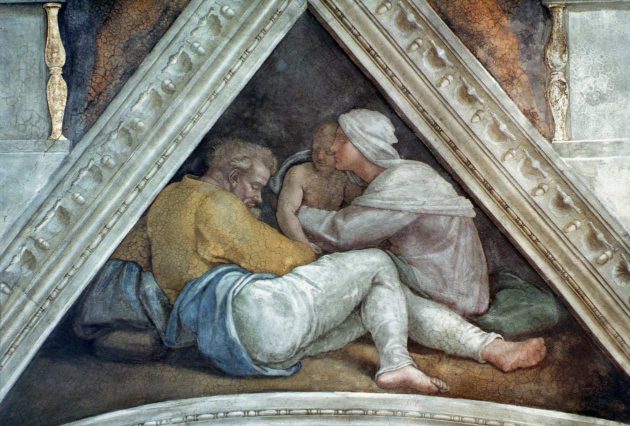 Sixtinska kapellets tak: Kristi förfäder (för restaurering) av Michelangelo Buonarroti