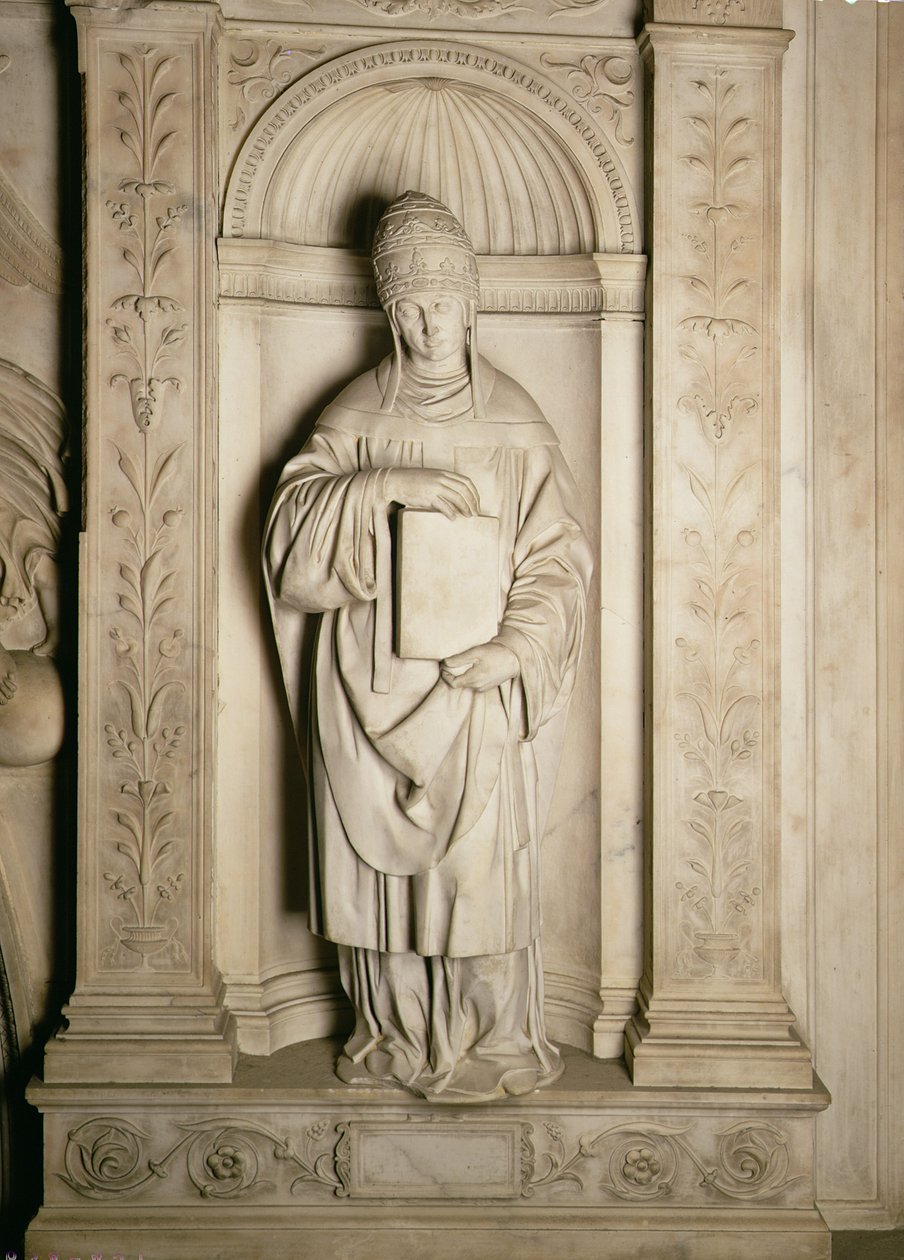 St. Gregory (ca 540-604) från Piccolomini-altaret, 1501-4 (marmor) av Michelangelo Buonarroti