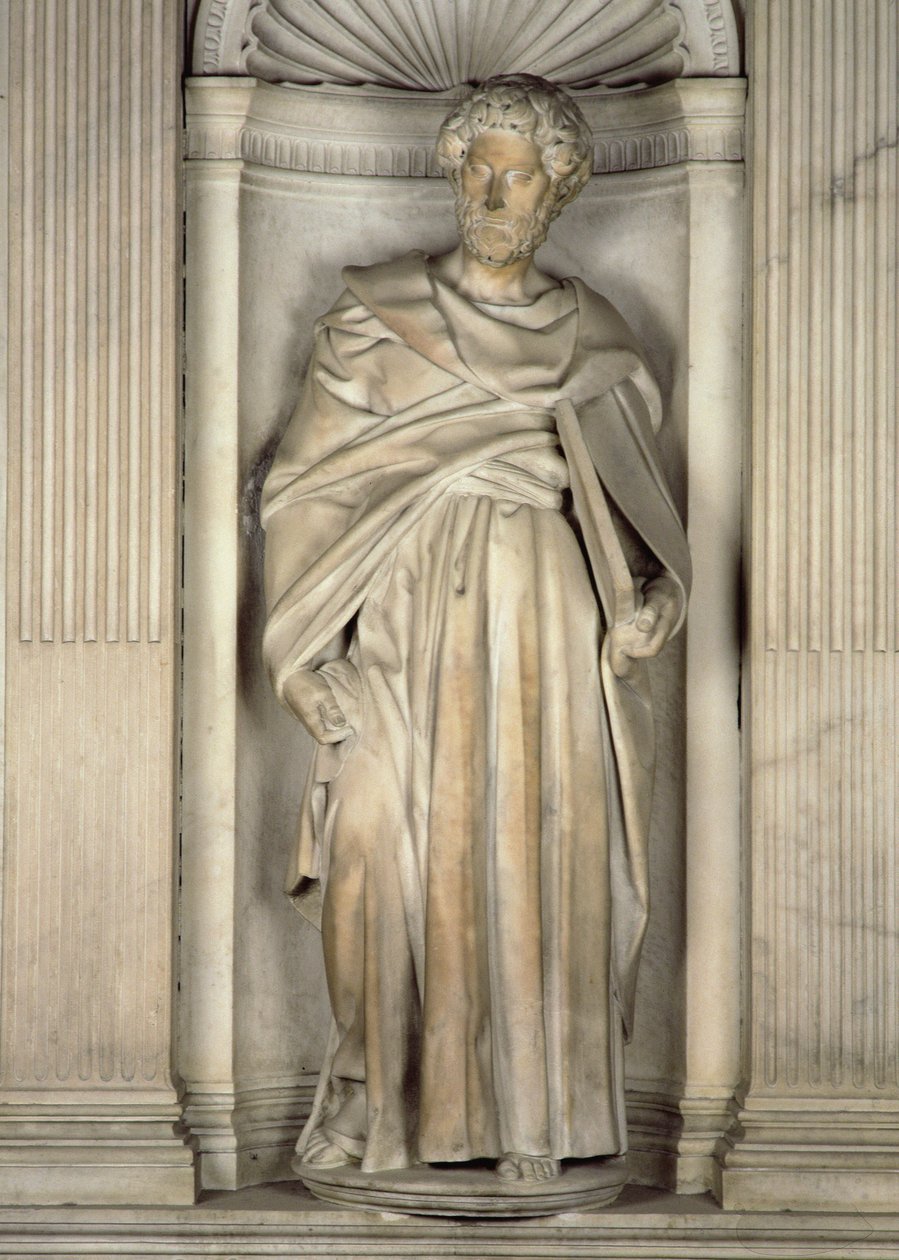 S:t Petrus, från Piccolominis altare, 1501-4 (marmor) av Michelangelo Buonarroti