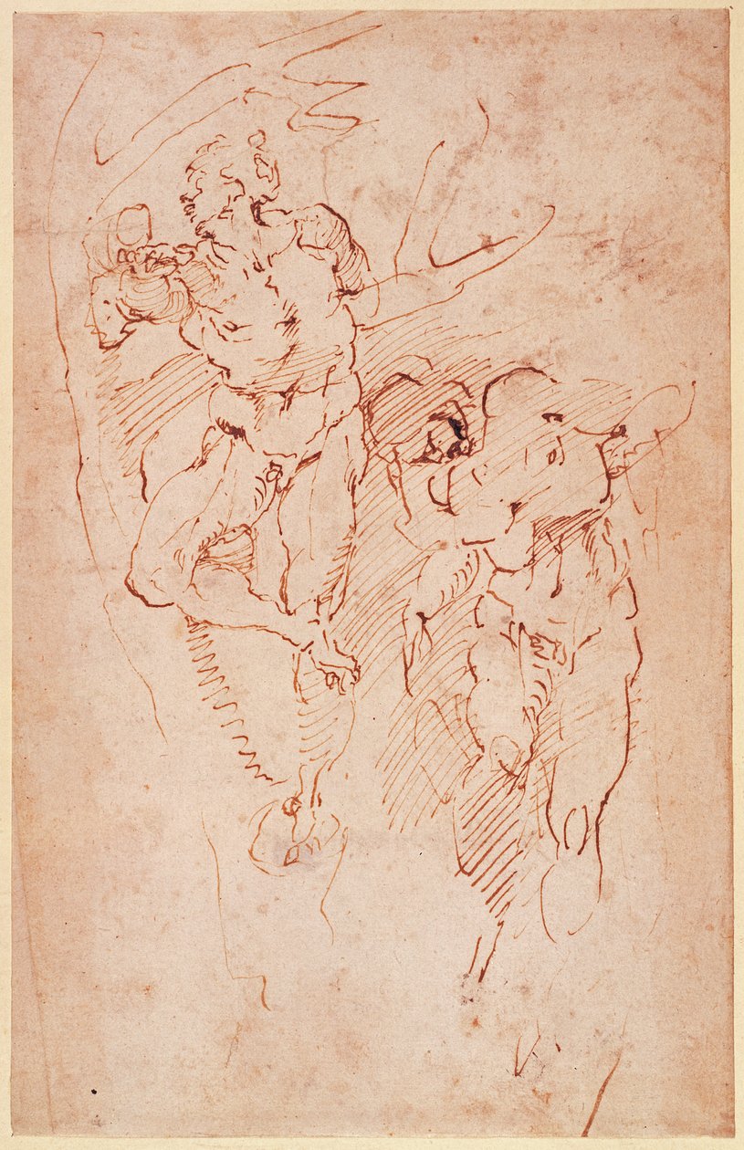Studier av manliga nakenbilder av Michelangelo Buonarroti