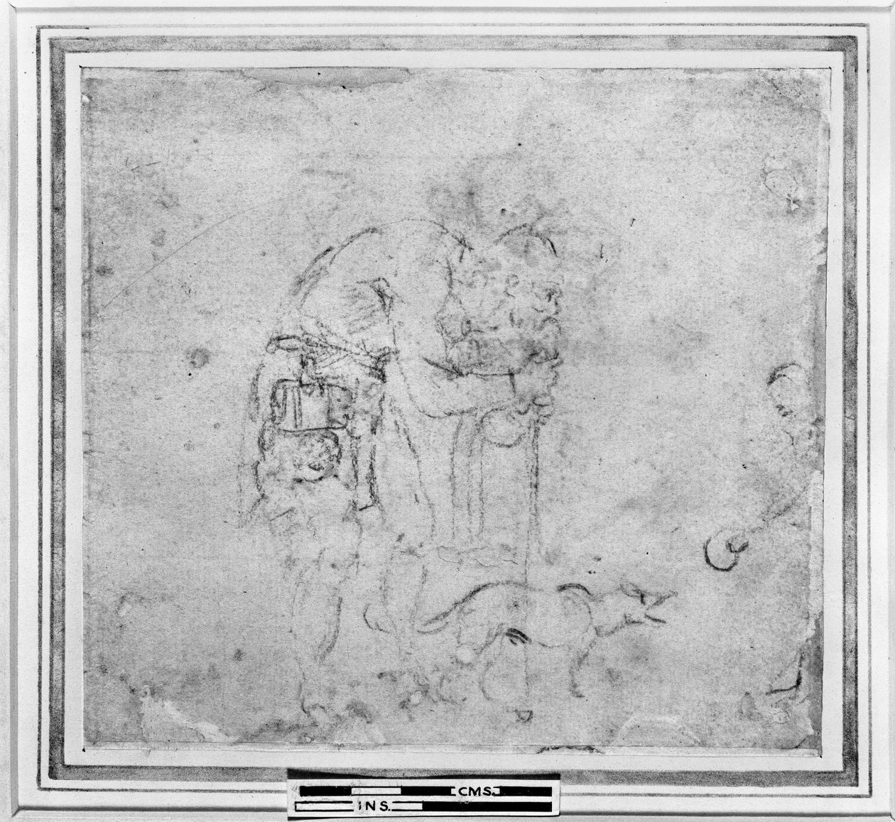 Studie av en blind tiggare, ca 1511 (krita på papper) av Michelangelo Buonarroti