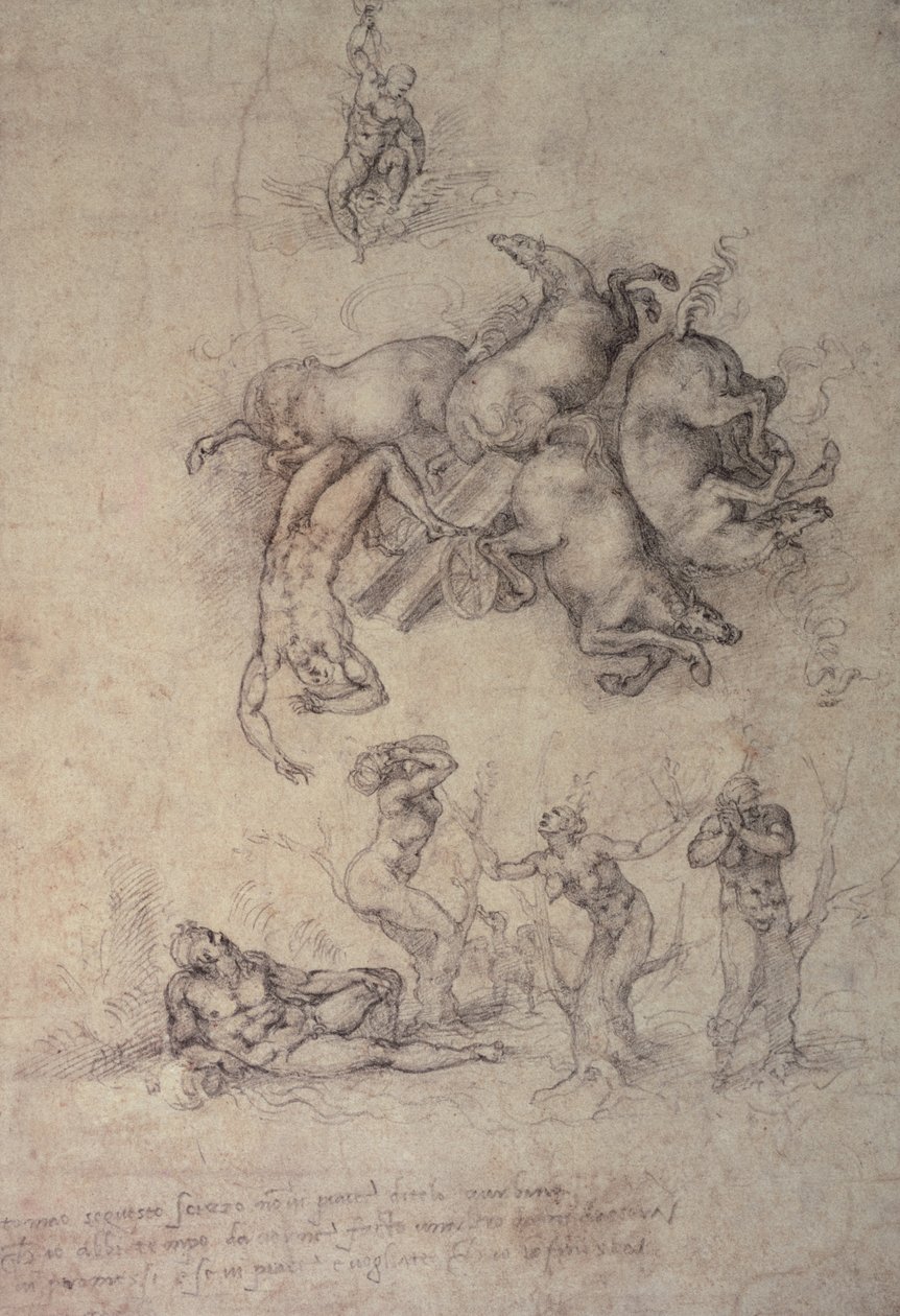 Phaetons fall, 1533 av Michelangelo Buonarroti