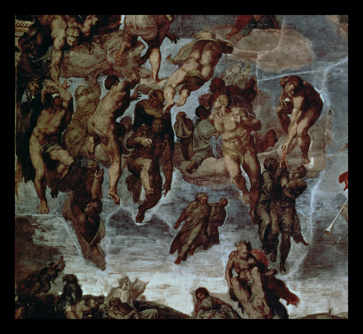 The Righteous Drawn up to Heaven, detalj från The Last Judgement, i Sixtinska kapellet, ca 1508-12 av Michelangelo Buonarroti