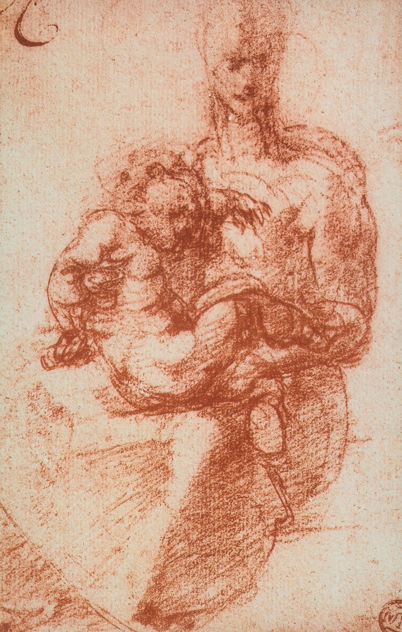 Jungfrun och barnet; teckning av Michelangelo. Louvren, Paris av Michelangelo Buonarroti