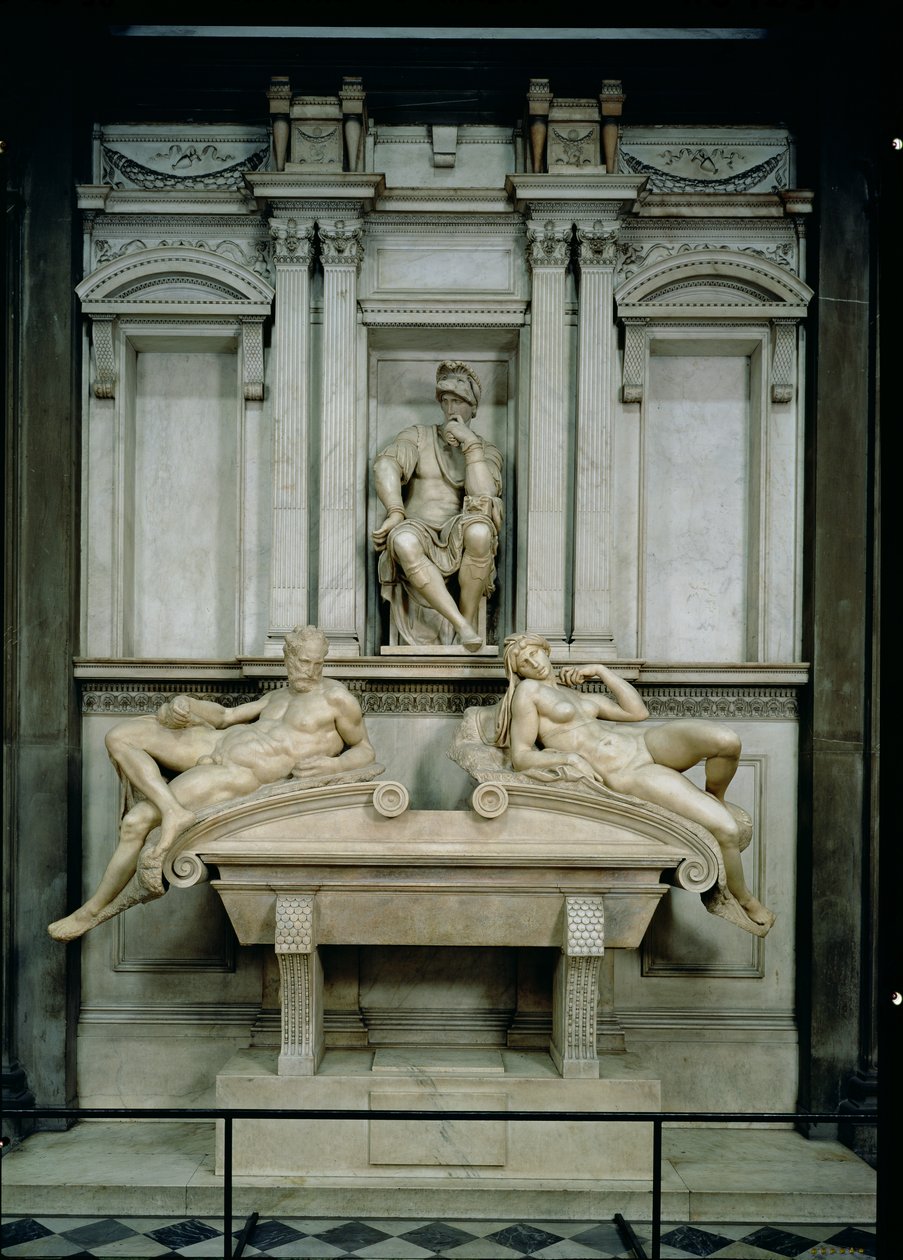 Lorenzo de Medicis grav (1449-92) 1520-34 (marmor) av Michelangelo Buonarroti