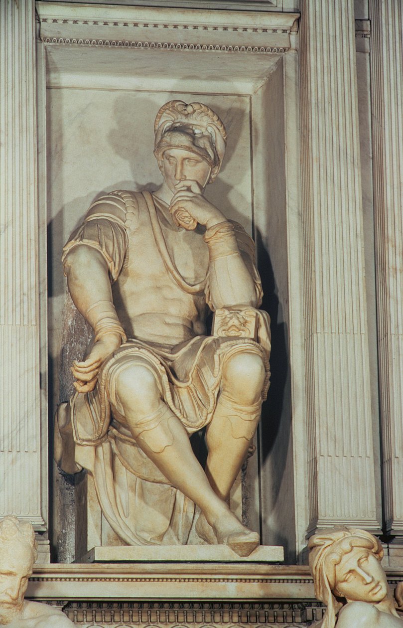Lorenzo de Medicis grav (marmor) (detalj) av Michelangelo Buonarroti