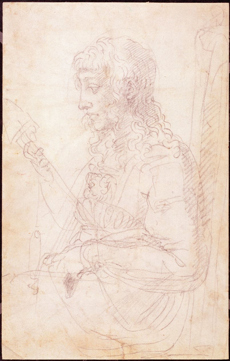W.40 Skiss av en kvinnofigur av Michelangelo Buonarroti