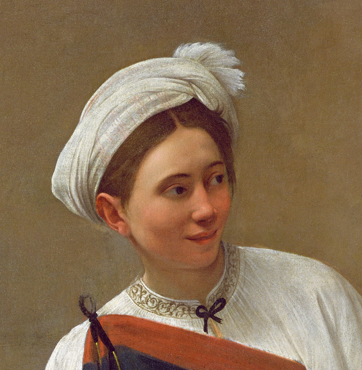 The Fortune Teller (La Buona Ventura), ca 1594 (detalj av 58365) av Michelangelo Merisi Caravaggio