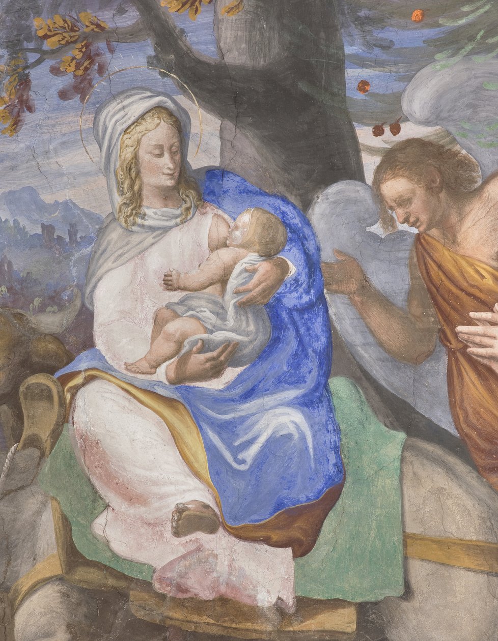 Scener från Jungfru Marias liv, detalj av 3498750 & 3498755 av Michelangelo Carminati