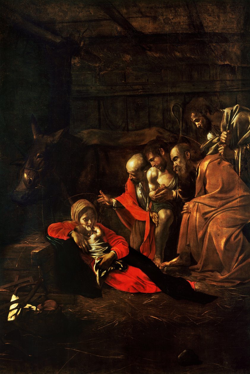 Tillbedjan av herdarna av Michelangelo Merisi Caravaggio