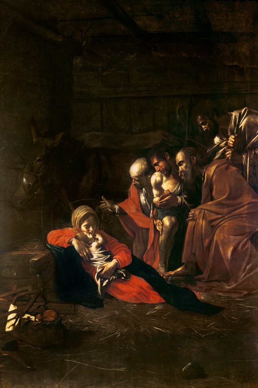 Tillbedjan av herdarna av Michelangelo Merisi Caravaggio