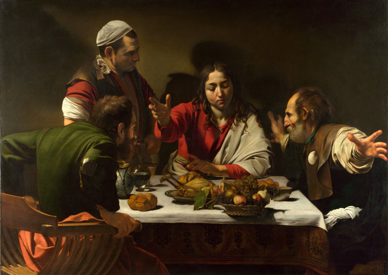 Nattvarden i Emmaus, 1601 (olja och tempera på duk) av Michelangelo Merisi Caravaggio