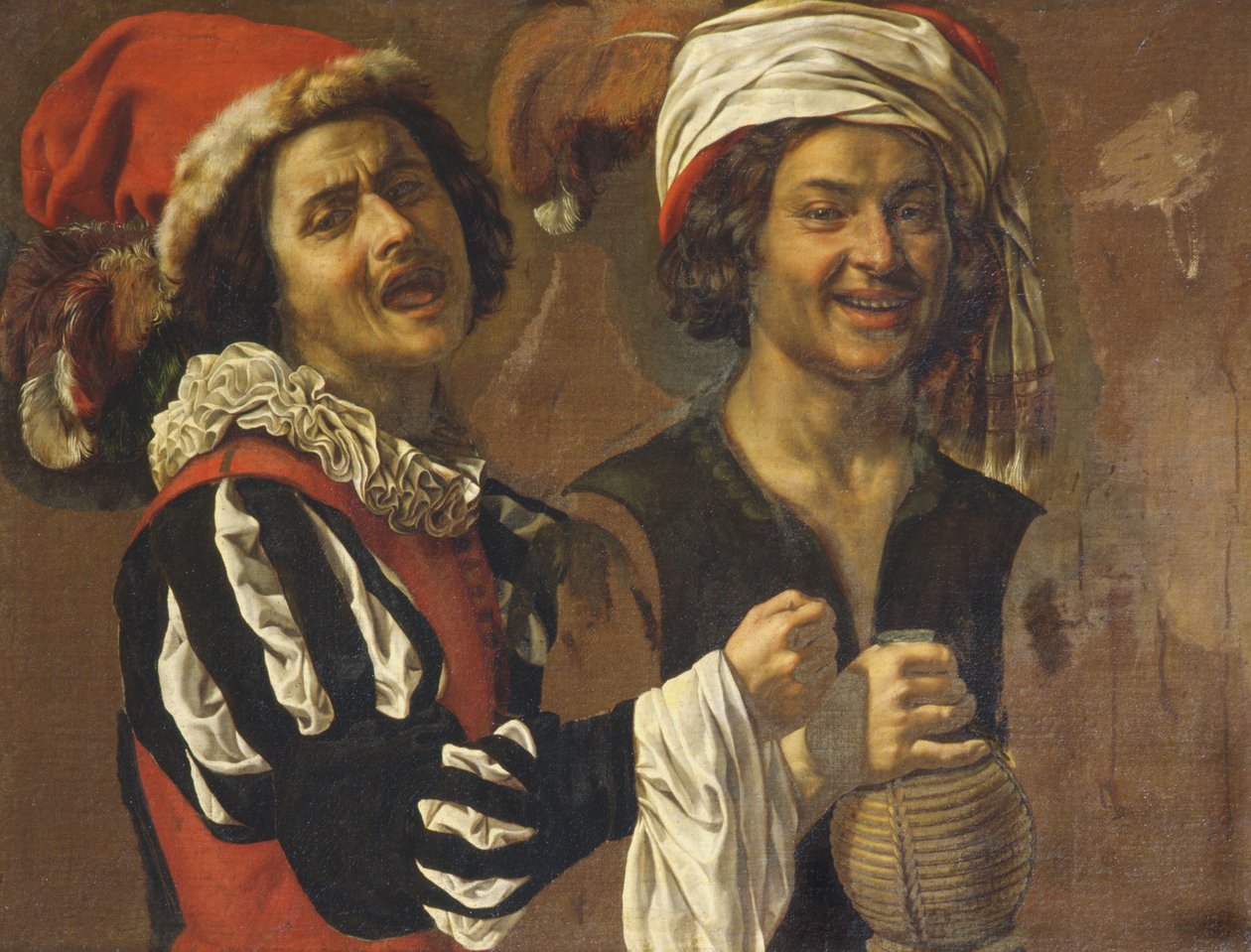 En sångare och en drinkare av Michelangelo Merisi Caravaggio