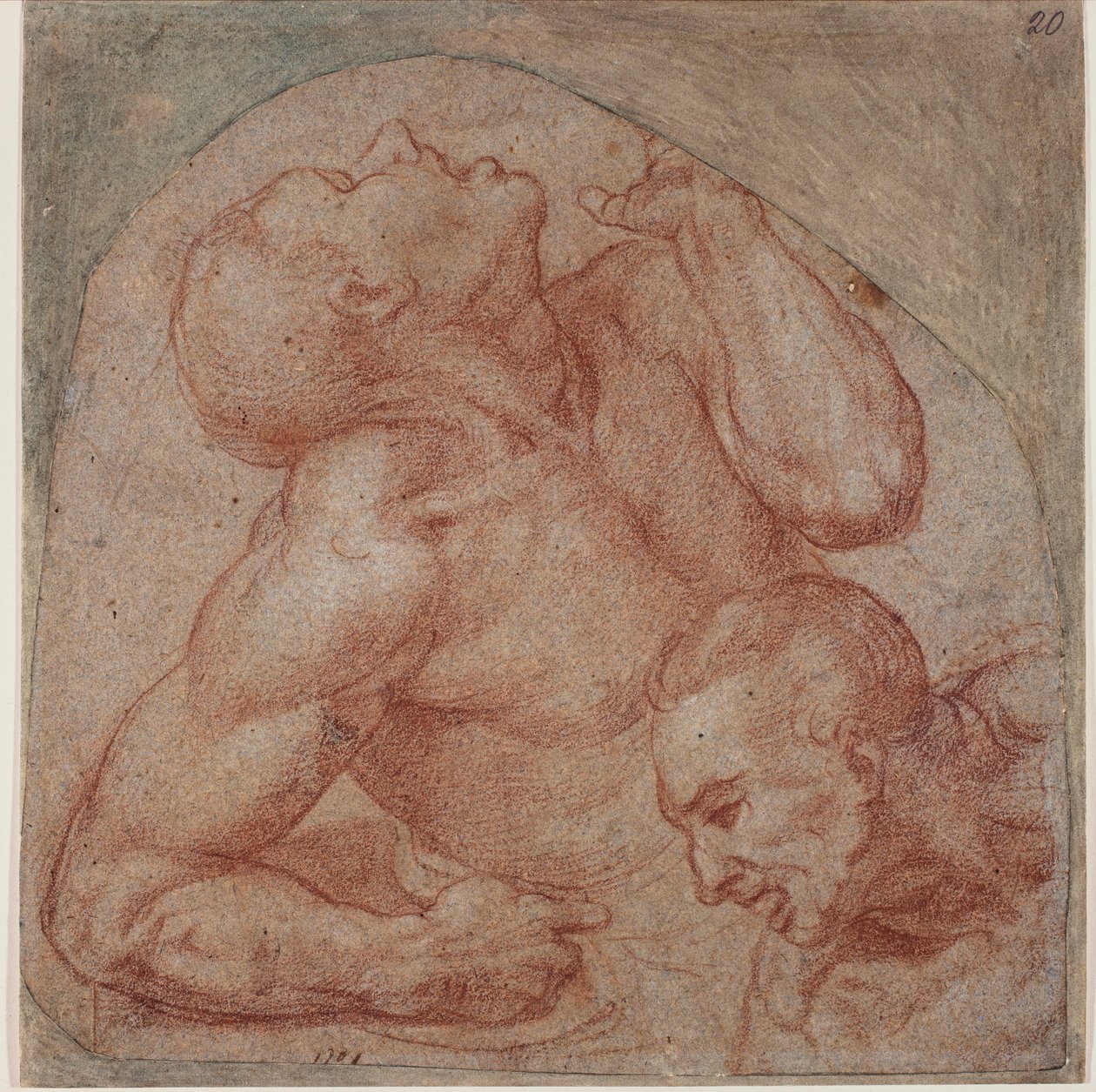 Kopia från den sista domen av Michelangelo (after) Buonarroti