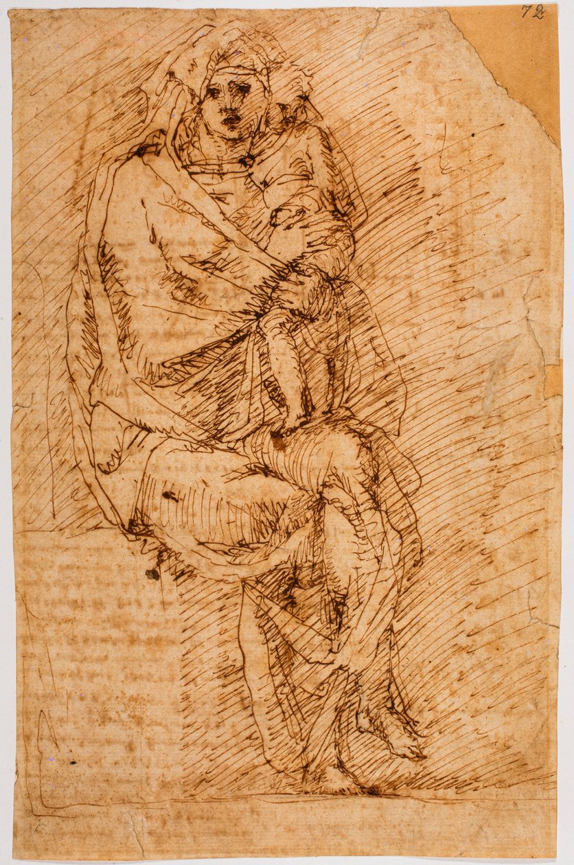 Madonna med barn av Michelangelo (after) Buonarroti