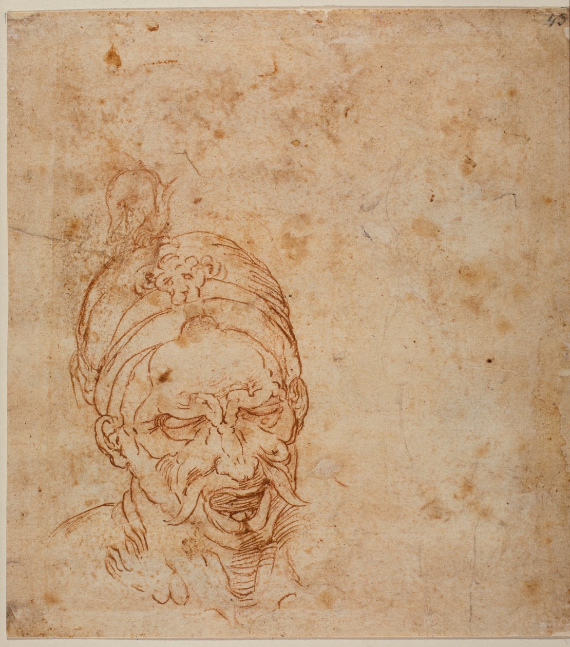 Orientalisk huvudstudie av Michelangelo (after) Buonarroti