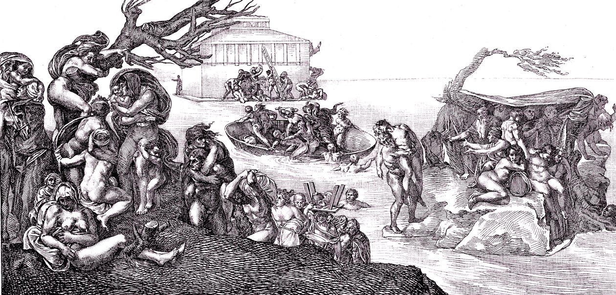 Översvämningen av Michelangelo (after) Buonarroti