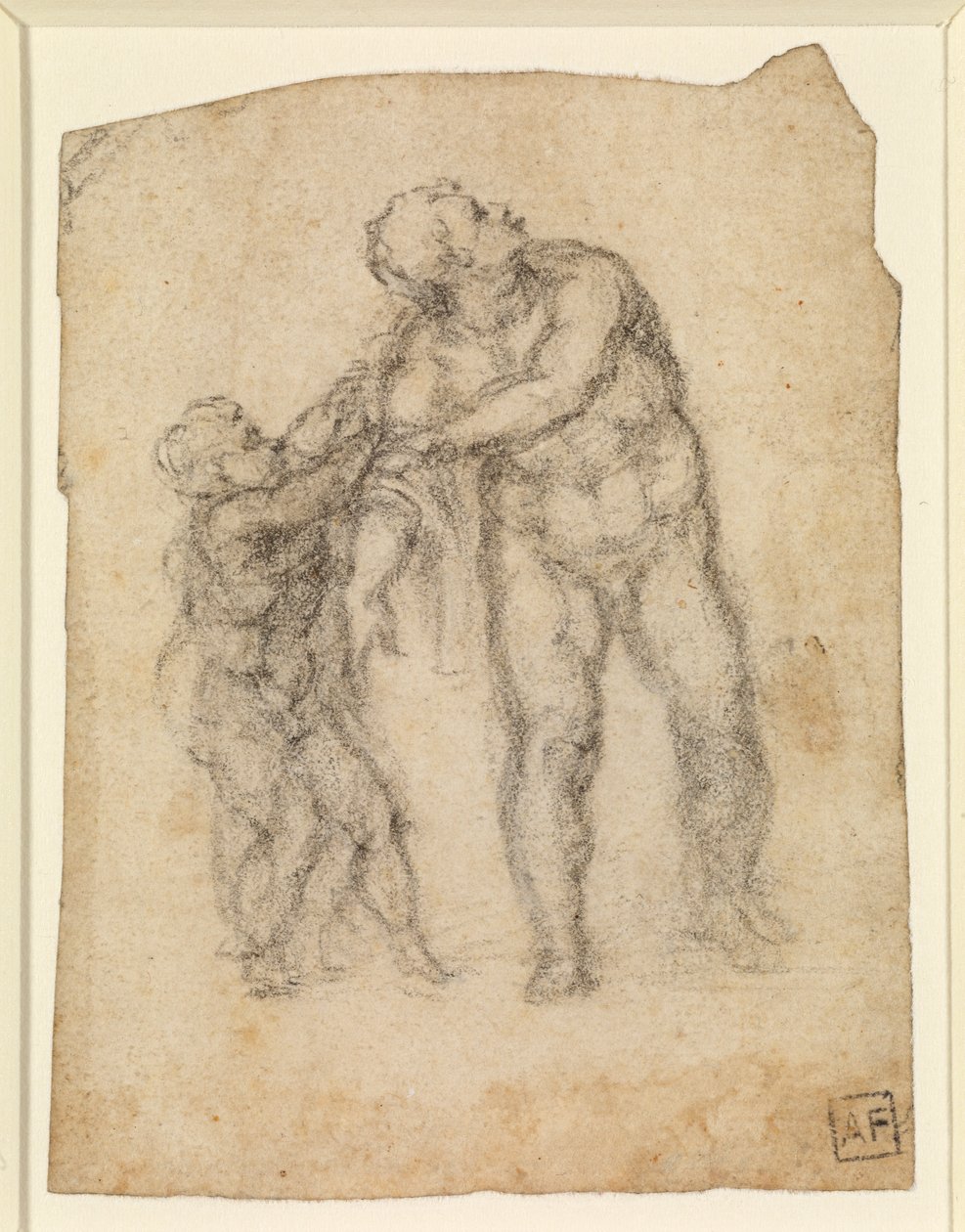 Aeneas och ett barn (recto) (penna på papper) [se 5934523] av Michelangelo Buonarroti