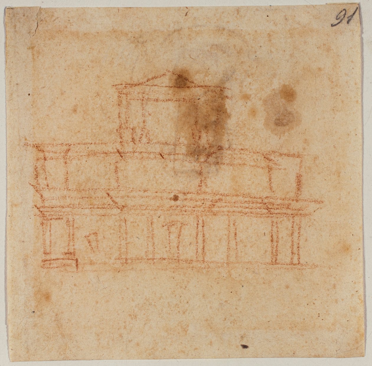 Design för fasaden på San Lorenzo av Michelangelo Buonarroti