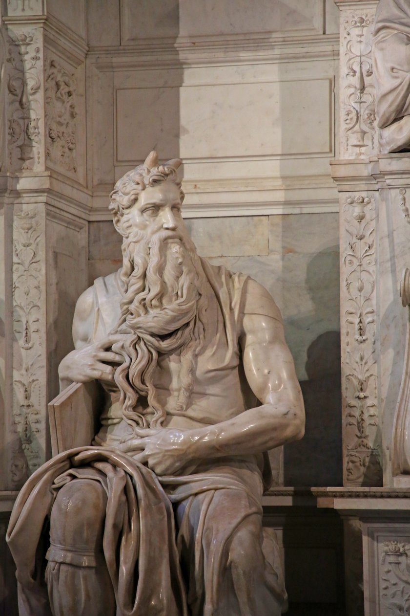 Detalj av Moses från Julius II:s grav, 1515 marmor av Michelangelo Buonarroti