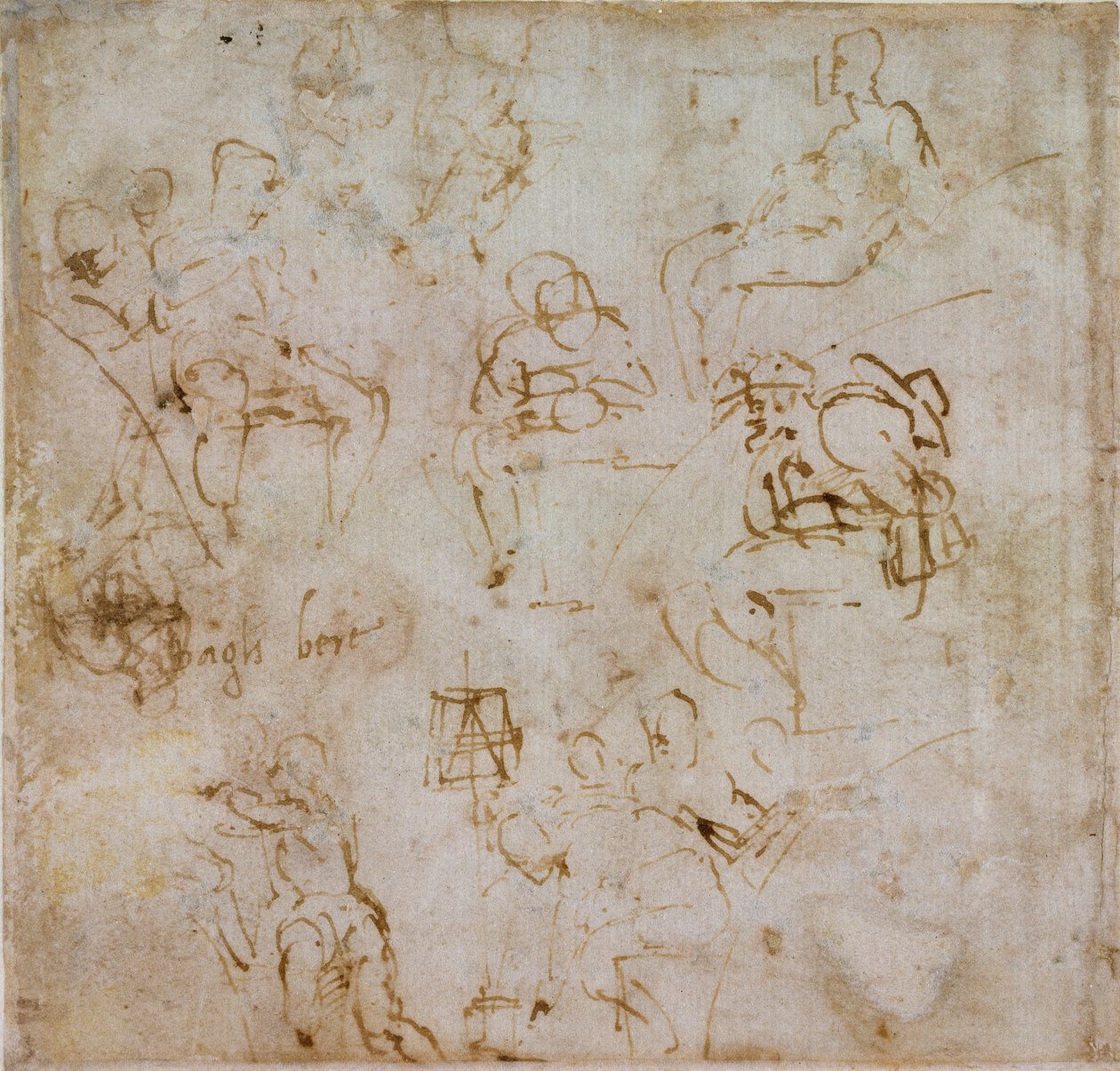 Åtta små figurstudier, c1490-1560 av Michelangelo Buonarroti