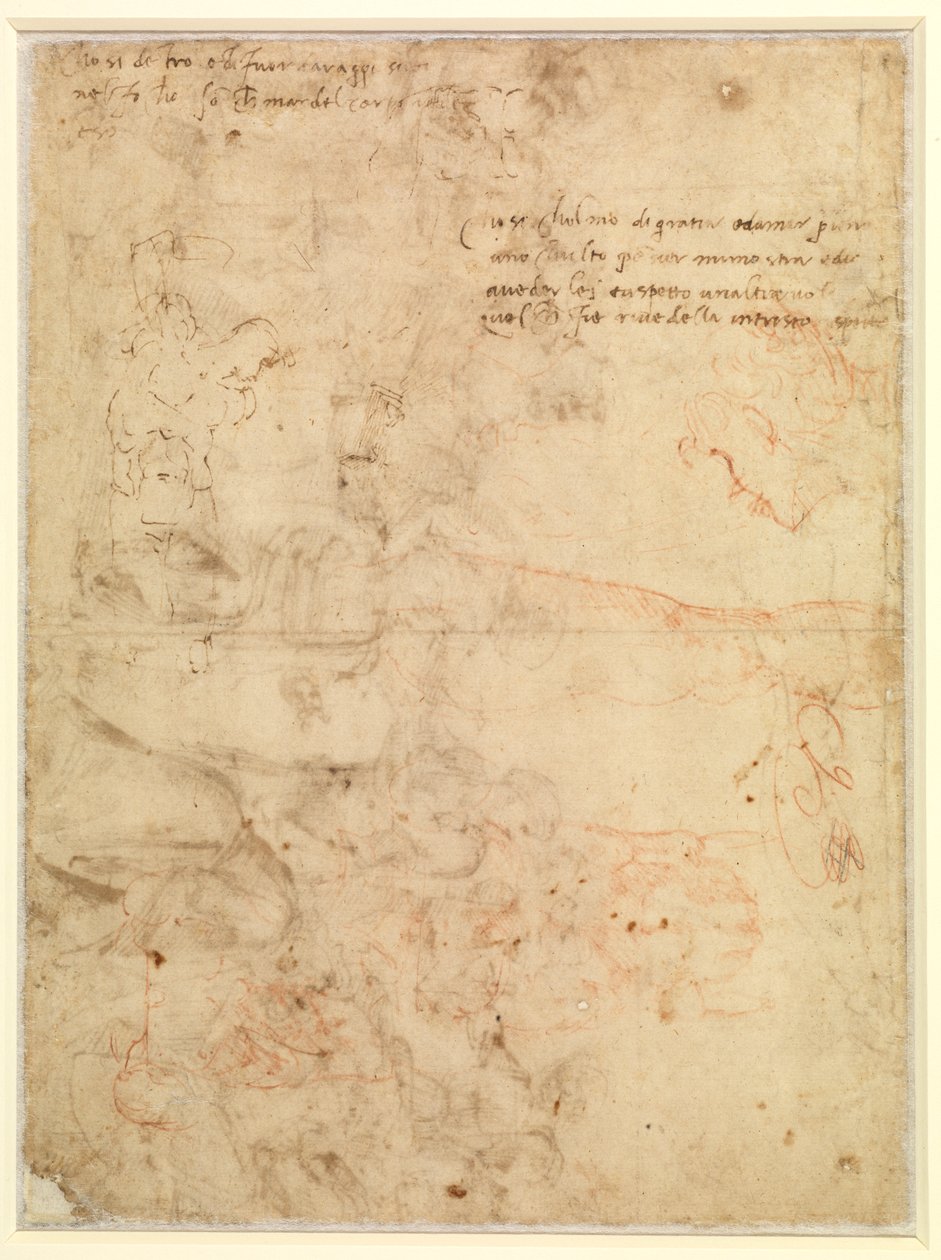 Figurstudie av Michelangelo Buonarroti