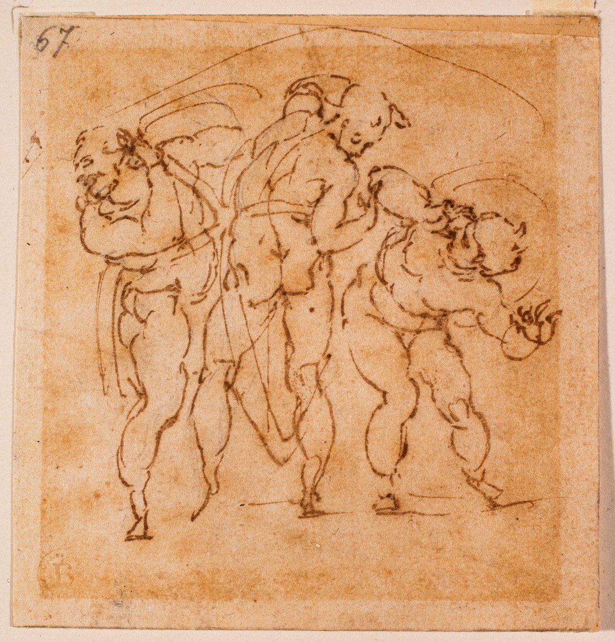 Figurstudie för en "Transfiguration", 1500-talet (teckning) av Michelangelo Buonarroti