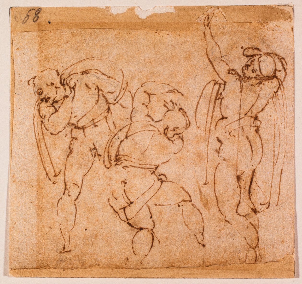 Figurstudie för en "Transfiguration", 1500-talet (teckning) av Michelangelo Buonarroti
