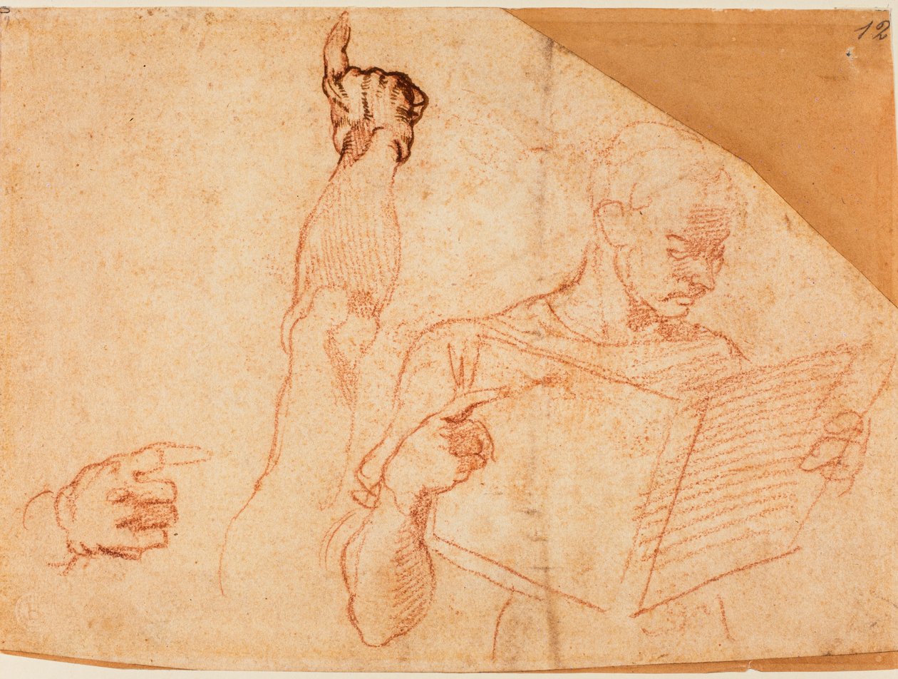 Figurstudie för "Straffet för Aman" i Sixtinska kapellet av Michelangelo Buonarroti